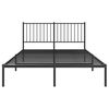 vidaXL Metal Bed Frame without Mattress with Headboard Black 135x190cm