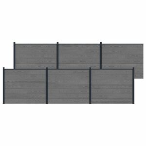 vidaXL Fence Panel 6 pcs WPC and Aluminium Grey