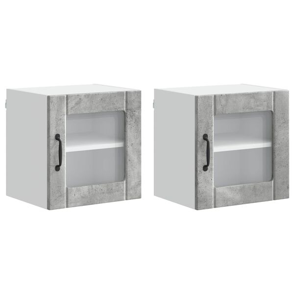 vidaXL Kitchen Cabinet Lucca 2 pcs Concrete Grey 40 x 31 x 40 cm