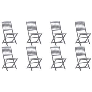 vidaXL Folding Outdoor Chairs 8 pcs Solid Acacia Wood