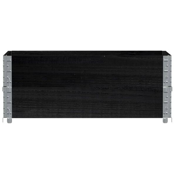 vidaXL Pallet Collars 2 pcs Black 100x50 cm Solid Wood Pine