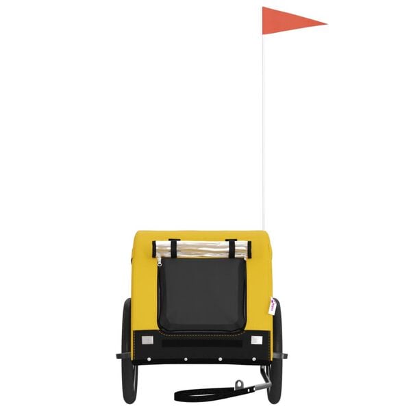 vidaXL Pet Bike Trailer Yellow and Black Oxford Fabric and Iron