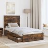 vidaXL Storage Bed with Drawer Smoked Oak 75 x 190 cm Engineered Wood