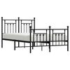 vidaXL Metal Bed Frame without Mattress with Footboard Black 120x190cm