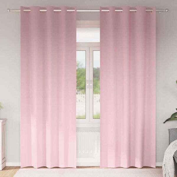 vidaXL Blackout Curtains with Rings 2 pcs Baby Pink 245 x 140 cm