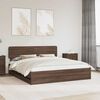 vidaXL Bed Frame with Headboard Brown Oak 200 x 200 cm Engineered Wood