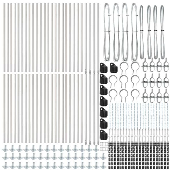 vidaXL Fence Post Other 52 pcs Grey 3.2 x 3.2 x 90 cm Steel