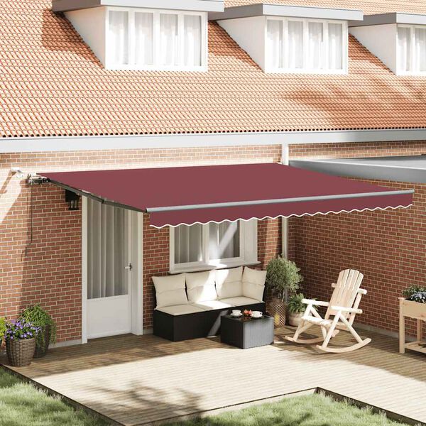 vidaXL Automatic Retractable Awning with LEDs Brown 450x300 cm