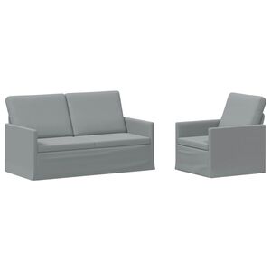 vidaXL Sofa Set 2 pcs Light Grey Fabric