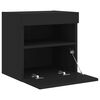 vidaXL TV Wall Cabinet with LED Lights Black 40x30x40 cm