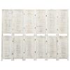 vidaXL 6-Panel Room Divider Antique White 215x166 cm Solid Wood