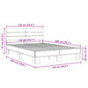 vidaXL Bed Frame without Mattress Black 140x200 cm