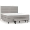 vidaXL Box Spring Bed with Mattress Light Grey 160x200 cm Fabric