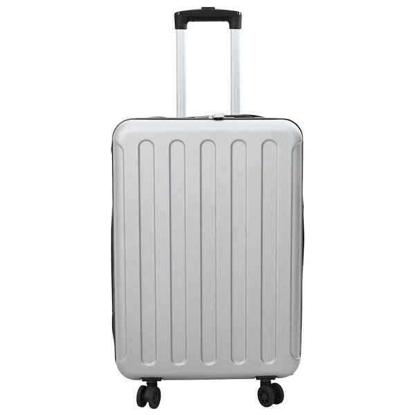 vidaXL Suitcase Folding with Lock Silver 43 x 27 x 66 cm ABS Plastic