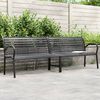 vidaXL Twin Garden Bench Black 231 cm Steel and WPC