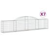 vidaXL Arched Gabion Baskets 7 pcs 300x30x60/80 cm Galvanised Iron