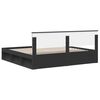 vidaXL Bed Frame with Headboard Black 200 x 200 cm Solid Pine Wood