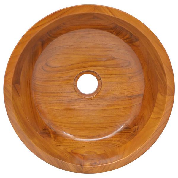 vidaXL Basin Solid Teak Wood &Phi;40x10 cm