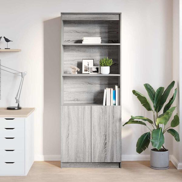 vidaXL Highboard Grey Sonoma 70x35x180 cm Engineered Wood