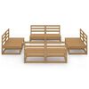 vidaXL 8 Piece Garden Lounge Set Honey Brown Solid Pinewood