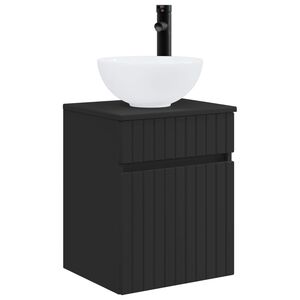 vidaXL Wall-mounted Sink Vanity Black 39 x 41 x 64.5 cm