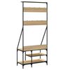 vidaXL Clothes Rack with Shoe Storage Sonoma Oak 80x40x184 cm