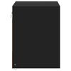 vidaXL Wall-mounted Bedside Cabinet with LED Lights Black