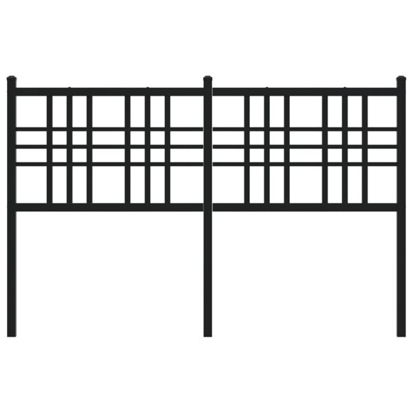 vidaXL Metal Headboard Black 140cm
