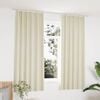 vidaXL Blackout Curtains 2 pcs with Hooks Velvet Cream 140x175 cm