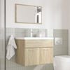 vidaXL 3 Piece Bathroom Furniture Set Sonoma Oak Engineered Wood