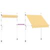 vidaXL Manual Retractable Awning 200 cm Orange and White Stripes