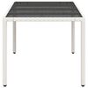 vidaXL Garden Table with Glass Top White 190x90x75 cm Poly Rattan
