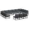 vidaXL Garden Sofa Set with Cushion 13 pcs Black Aluminium