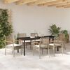 vidaXL Garden Dining Set 7 pcs Beige Poly Rattan