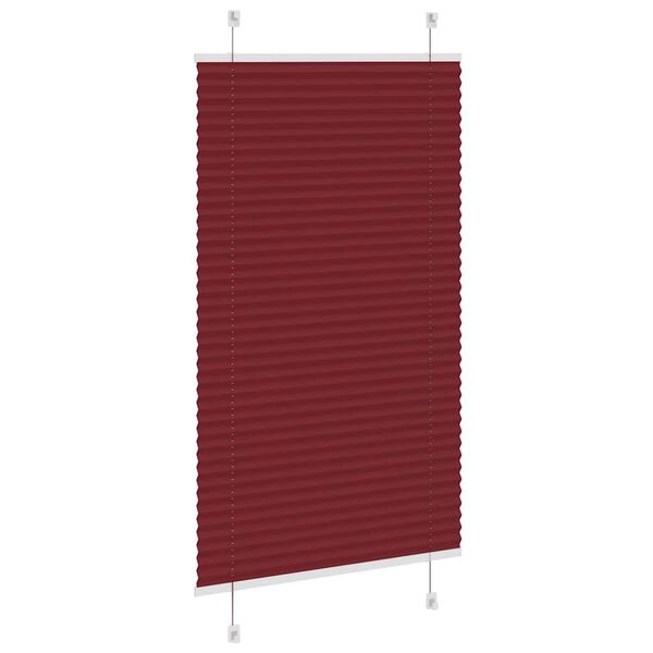 vidaXL Pleated Blind Bordeaux Red 80x100 cm Fabric Width 79.4 cm Polyester
