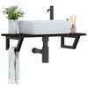 vidaXL Basin Shelf Wall Mounted Steel and Solid Wood Oak