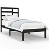 vidaXL Bed Frame without Mattress Black Solid Wood 75x190 cm Small Single