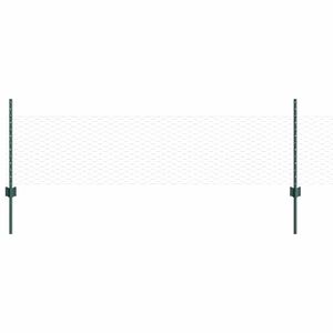 vidaXL Hexagonal Fence with Post 50 x 0.5 m PVC-Coated Steel Green