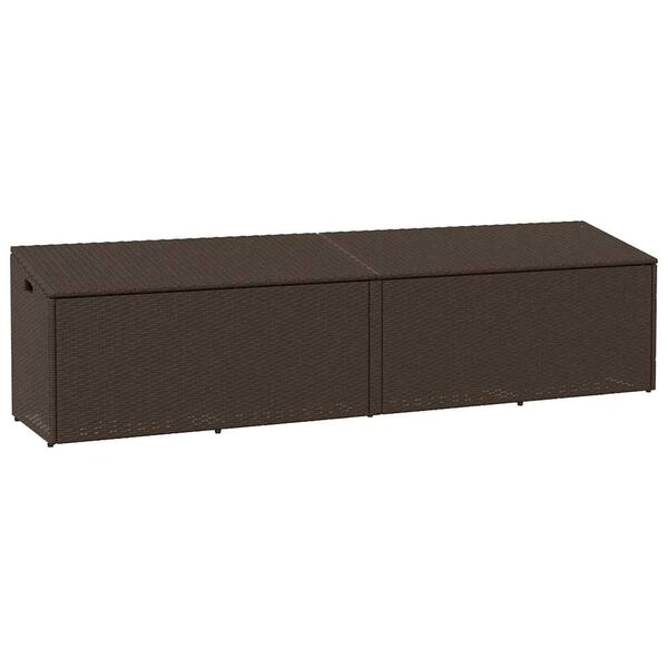 vidaXL Garden Storage Box Brown 220x50x58 cm Poly Rattan