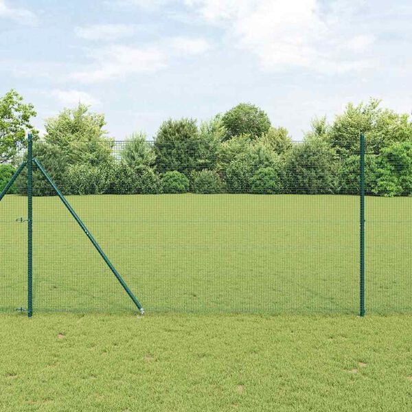 vidaXL Fence Post Green 10 x 1.4 m (19 x 19 mm mesh) Steel and PVC
