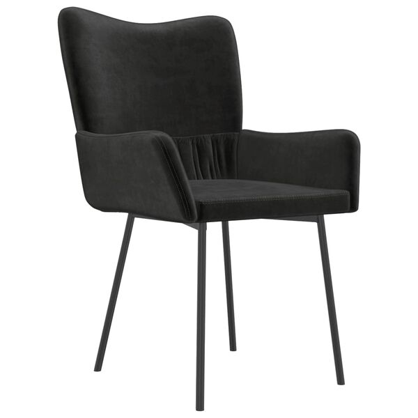 vidaXL Dining Chairs 2 pcs Black Velvet