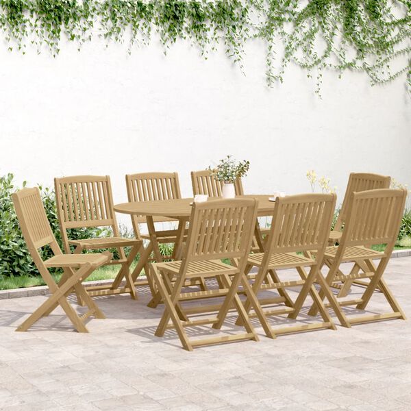 vidaXL 9 Piece Garden Dining Set Solid Wood Acacia