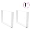 vidaXL Coffee Table Legs V-Shape 2 pcs White 70x(42-43.3) cm Steel