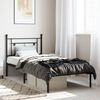 vidaXL Metal Bed Frame without Mattress with Headboard Black 90x200cm