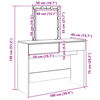 vidaXL Dressing Table with LED Black 100x40x130 cm