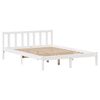 vidaXL Bed Frame without Mattress White 150x200 cm King Size Solid Wood Pine
