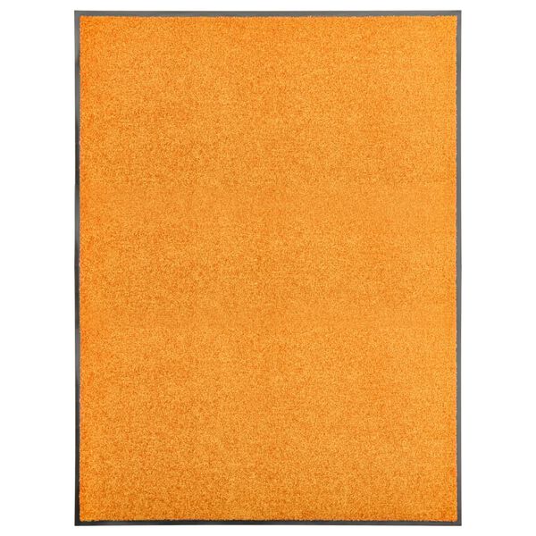 vidaXL Doormat Washable Orange 90x120 cm