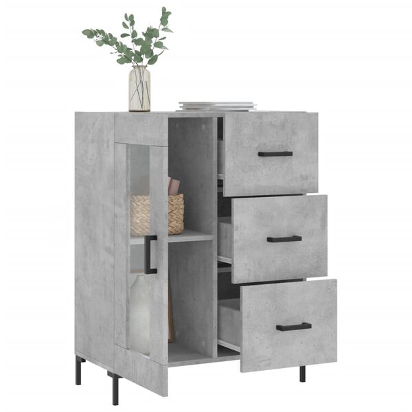 vidaXL Sideboard Concrete Grey 69.5x34x90 cm Engineered Wood