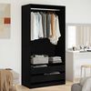 vidaXL Wardrobe Black oak 100 x 50 x 200 cm Engineered Wood