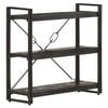 vidaXL 3-Tier Bookcase Black 90x30x80 cm Solid Mango Wood